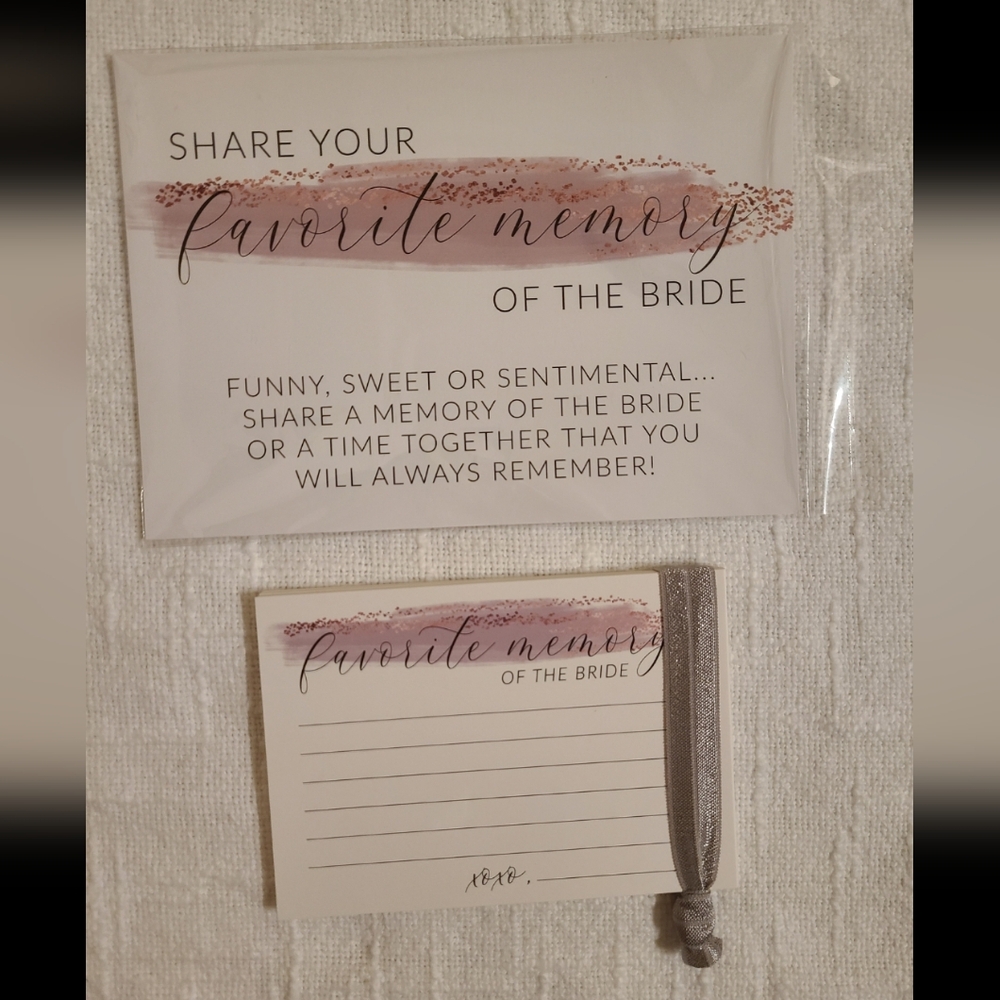 Elegant Memory Cards for Bridal Shower